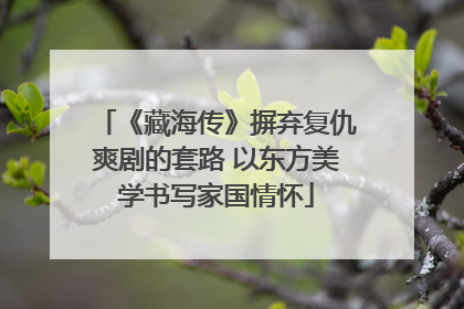 《藏海传》摒弃复仇爽剧的套路 以东方美学书写家国情怀