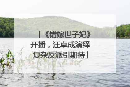 《错嫁世子妃》开播，汪卓成演绎复杂反派引期待