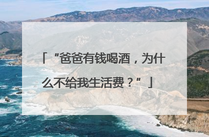 “爸爸有钱喝酒，为什么不给我生活费？”