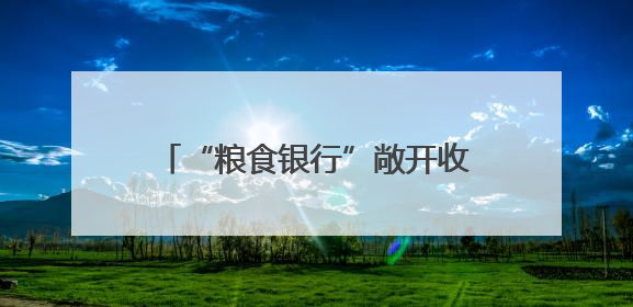 “粮食银行”敞开收，农民不再愁存粮