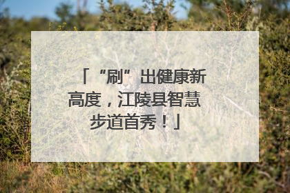 “刷”出健康新高度，江陵县智慧步道首秀！