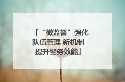 “微监督”强化队伍管理 新机制提升警务效能