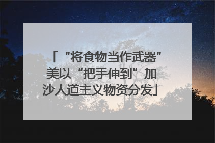 “将食物当作武器” 美以“把手伸到”加沙人道主义物资分发