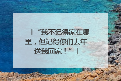 “我不记得家在哪里，但记得你们去年送我回家！”