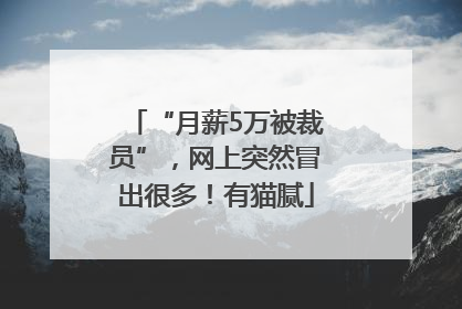 “月薪5万被裁员”，网上突然冒出很多！有猫腻