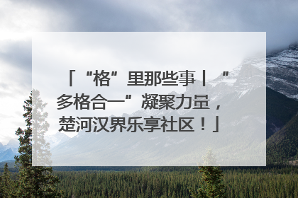 “格”里那些事丨“多格合一”凝聚力量，楚河汉界乐享社区！