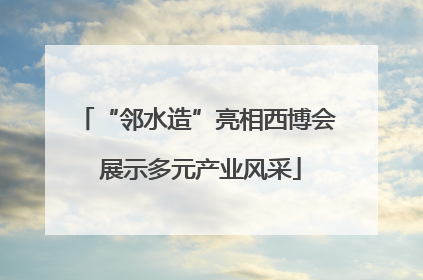 “邻水造”亮相西博会 展示多元产业风采