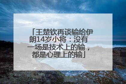王楚钦再谈输给伊朗14岁小将：没有一场是技术上的输，都是心理上的输