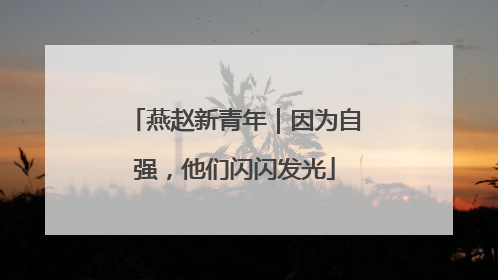 燕赵新青年｜因为自强，他们闪闪发光