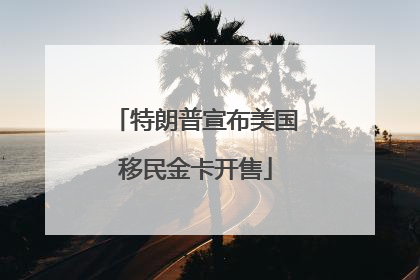 特朗普宣布美国移民金卡开售