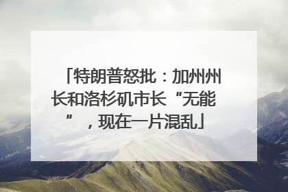 特朗普怒批：加州州长和洛杉矶市长“无能”，现在一片混乱