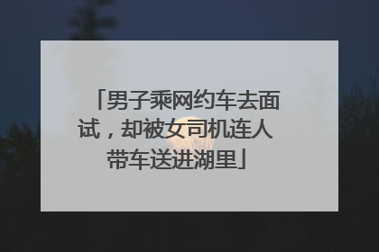 男子乘网约车去面试，却被女司机连人带车送进湖里