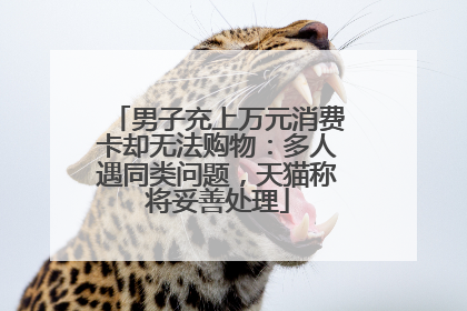 男子充上万元消费卡却无法购物：多人遇同类问题，天猫称将妥善处理