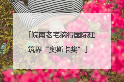 皖南老宅摘得国际建筑界“奥斯卡奖”
