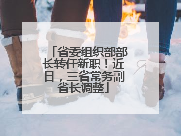 省委组织部部长转任新职！近日，三省常务副省长调整