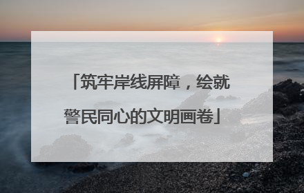 筑牢岸线屏障，绘就警民同心的文明画卷