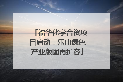 福华化学合资项目启动，乐山绿色产业版图再扩容