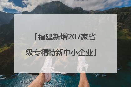 福建新增207家省级专精特新中小企业