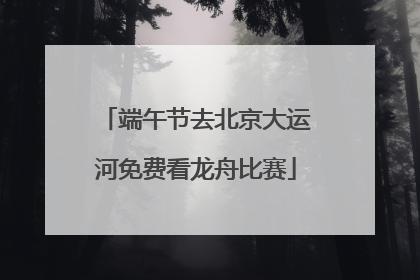 端午节去北京大运河免费看龙舟比赛