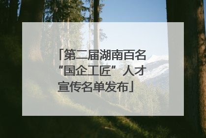 第二届湖南百名“国企工匠”人才宣传名单发布
