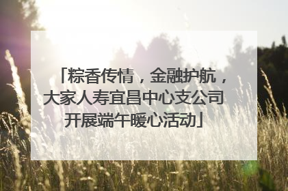 粽香传情，金融护航，大家人寿宜昌中心支公司开展端午暖心活动