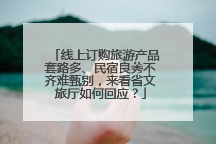 线上订购旅游产品套路多、民宿良莠不齐难甄别，来看省文旅厅如何回应？