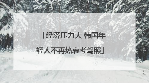 经济压力大 韩国年轻人不再热衷考驾照