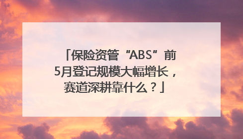 保险资管“ABS”前5月登记规模大幅增长，赛道深耕靠什么？
