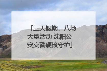 三天假期、八场大型活动 沈阳公安交警硬核守护