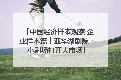 中国经济样本观察·企业样本篇︱亚华湖剧院：小剧场打开大市场