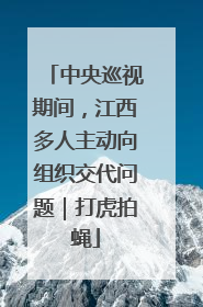 中央巡视期间，江西多人主动向组织交代问题｜打虎拍蝇
