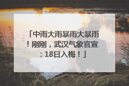 中雨大雨暴雨大暴雨！刚刚，武汉气象官宣：18日入梅！