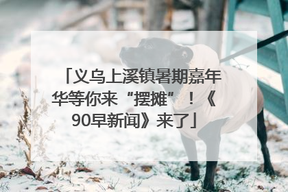 义乌上溪镇暑期嘉年华等你来“摆摊”！《90早新闻》来了