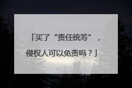 买了“责任统筹”，侵权人可以免责吗？