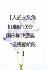 人道主义危机难解 联合国称加沙遭遇“最残酷阶段”