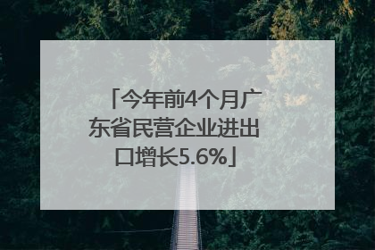 今年前4个月广东省民营企业进出口增长5.6%