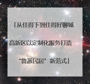 从住得下到住得好聊城高新区以定制化服务打造“鲁派民居”新范式