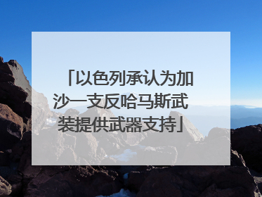 以色列承认为加沙一支反哈马斯武装提供武器支持