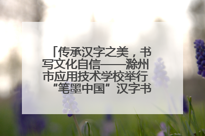 传承汉字之美，书写文化自信——滁州市应用技术学校举行“笔墨中国”汉字书写比赛表彰大会