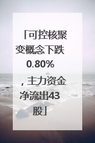 可控核聚变概念下跌0.80%，主力资金净流出43股
