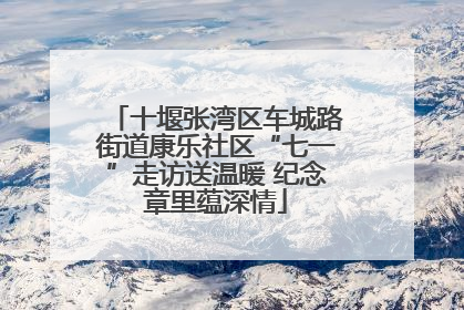十堰张湾区车城路街道康乐社区“七一”走访送温暖 纪念章里蕴深情