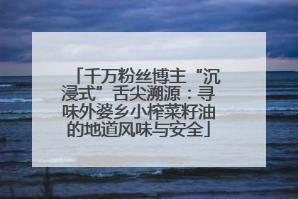 千万粉丝博主“沉浸式”舌尖溯源：寻味外婆乡小榨菜籽油的地道风味与安全
