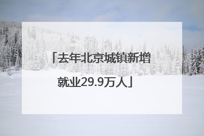去年北京城镇新增就业29.9万人