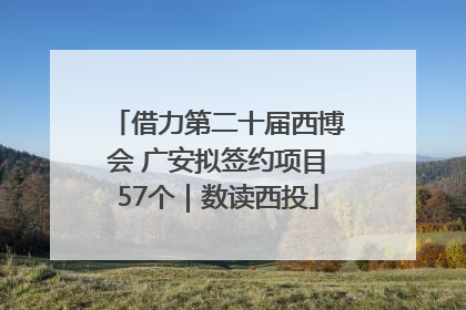 借力第二十届西博会 广安拟签约项目57个｜数读西投