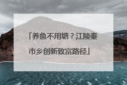 养鱼不用塘？江陵秦市乡创新致富路径