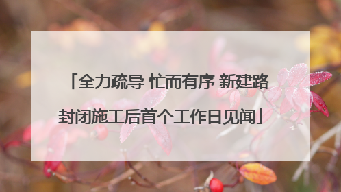 全力疏导 忙而有序 新建路封闭施工后首个工作日见闻