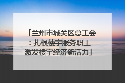 兰州市城关区总工会：扎根楼宇服务职工 激发楼宇经济新活力