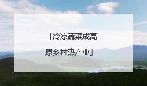 冷凉蔬菜成高原乡村热产业