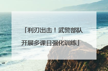 利刃出击！武警部队开展多课目强化训练