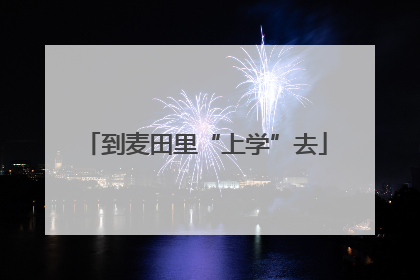 到麦田里“上学”去